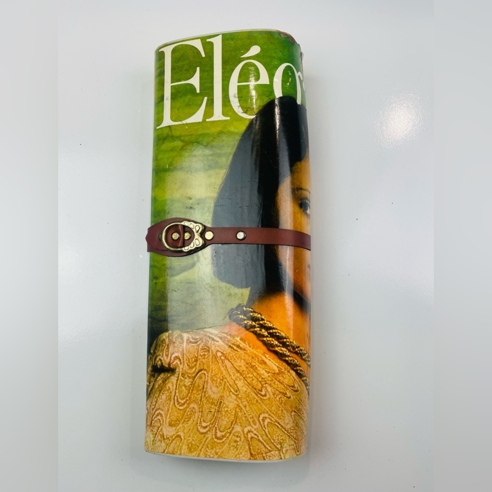 Vintage 1970’s Magazine Clutch with Brown Leather Strap Purse